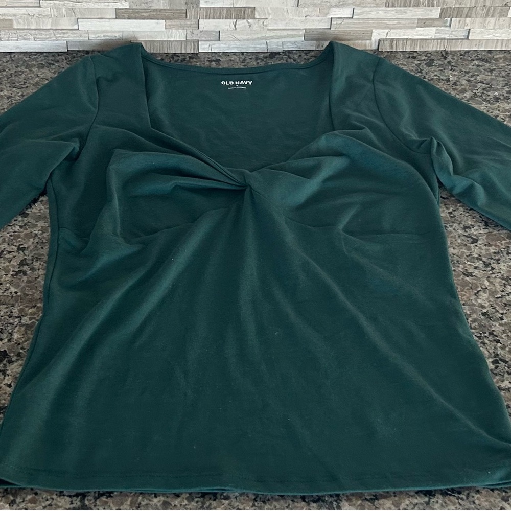 Old Navy Women's Dark Green Long Sleeve Top